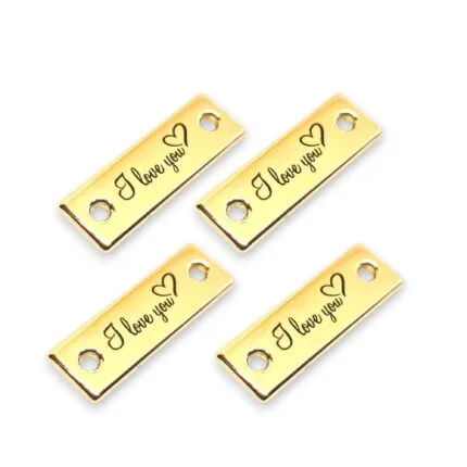 Tag Decorativa 2.4x0.8 cm de Metal Love You Dour 10 Un