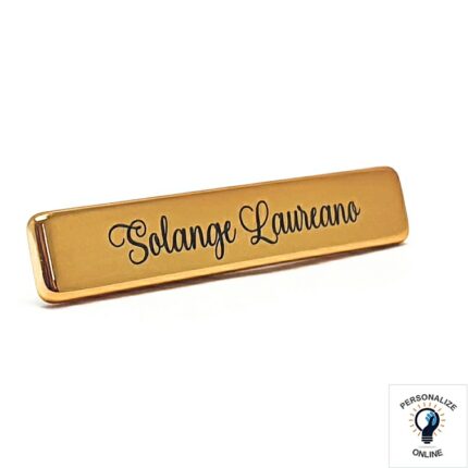 Etiqueta personalizada 5.0x0.8 cm plaquinha de metal com garra