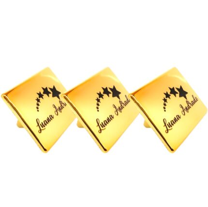 Etiqueta 4.0×3.0 cm Personalizada Plaquinha de Metal com Garra