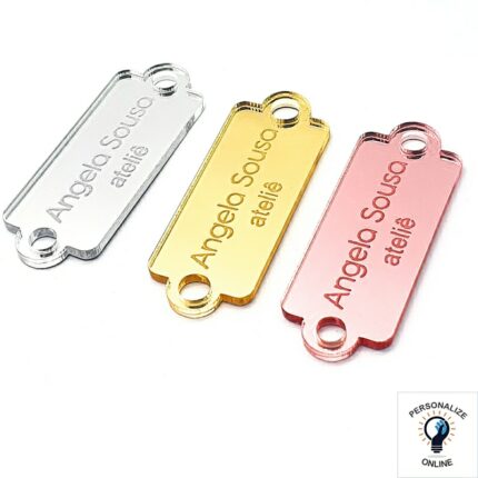 Etiqueta personalizada de acrílico retangular 4,0X1,5 cm