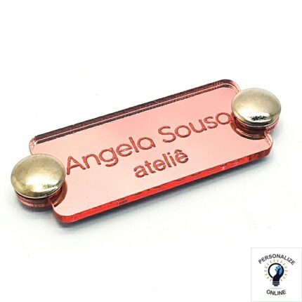 Etiqueta personalizada de acrílico retangular 4,0X1,5 cm