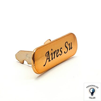 Etiqueta plaquinha personalizada de metal com garra 3,0×1,0 cm