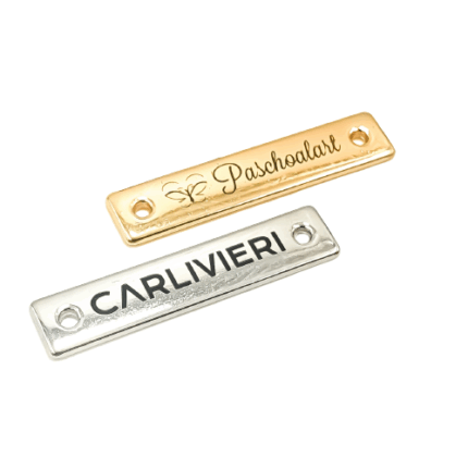 Etiqueta Tag 3.4×0.5 cm Personalizada De Metal Com Furos Laterais