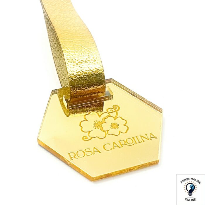 Pingente personalizado 3.0 cm de acrílico sextavado