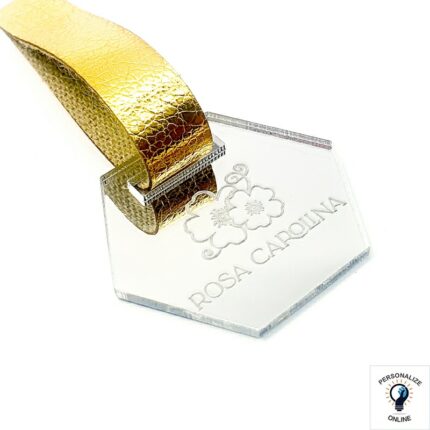 Pingente personalizado 3.0 cm de acrílico sextavado
