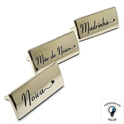 Etiqueta noiva e madrinhas 3.5x1.5 cm kit com 13 unidades prata