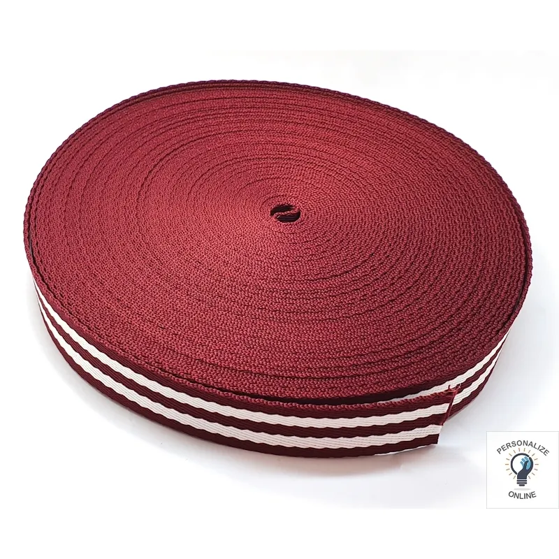 Alça Chic bordo com branco_ Alça Chic bordo com branco_