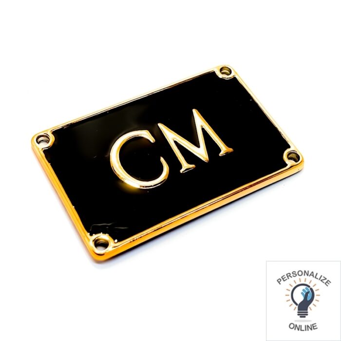 Etiqueta resina baixo relevo personalizada 1.3 à 1.8 cm em metal 500 unidades com furos