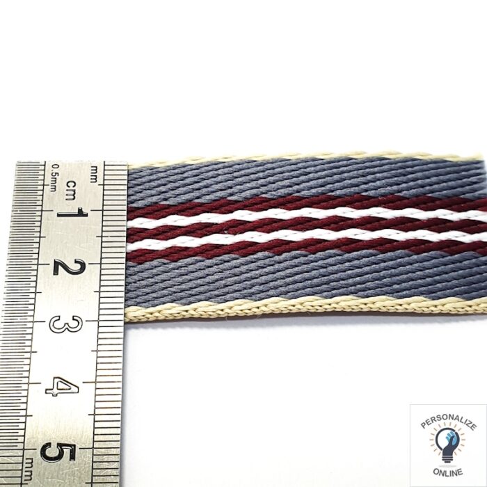 Alça chic cinza bordo e branco