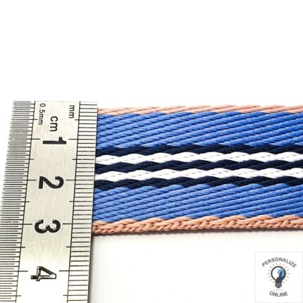 Alça chic azul claro branco e azul marinho