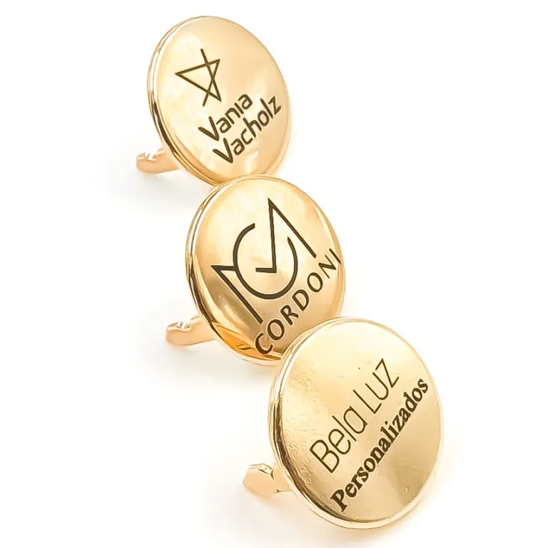 Etiqueta Plaquinha 2.0x2.0 cm Personalizada de Metal Com Garra
