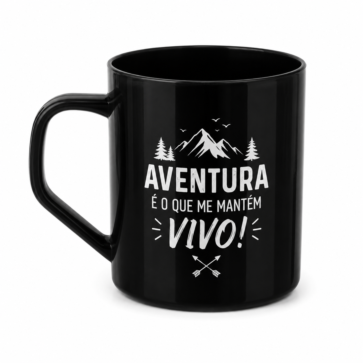 Caneca Plastico Preta Personalizada II