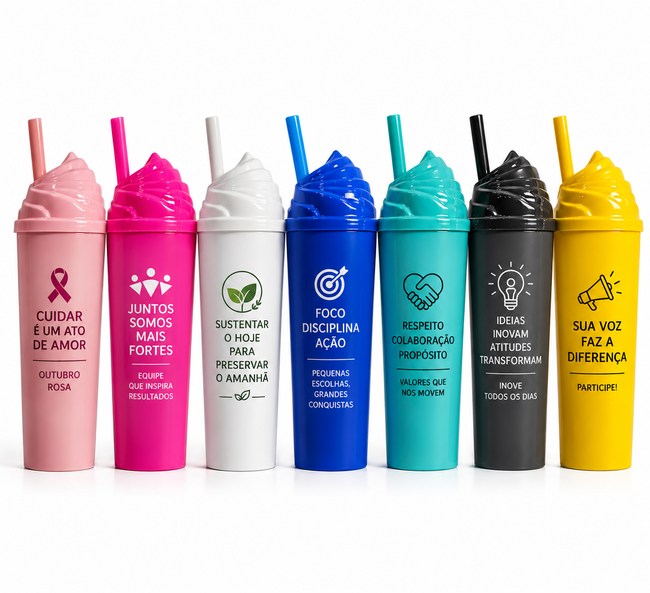Copo Long Drink com Tampa Chantilly Personalizado