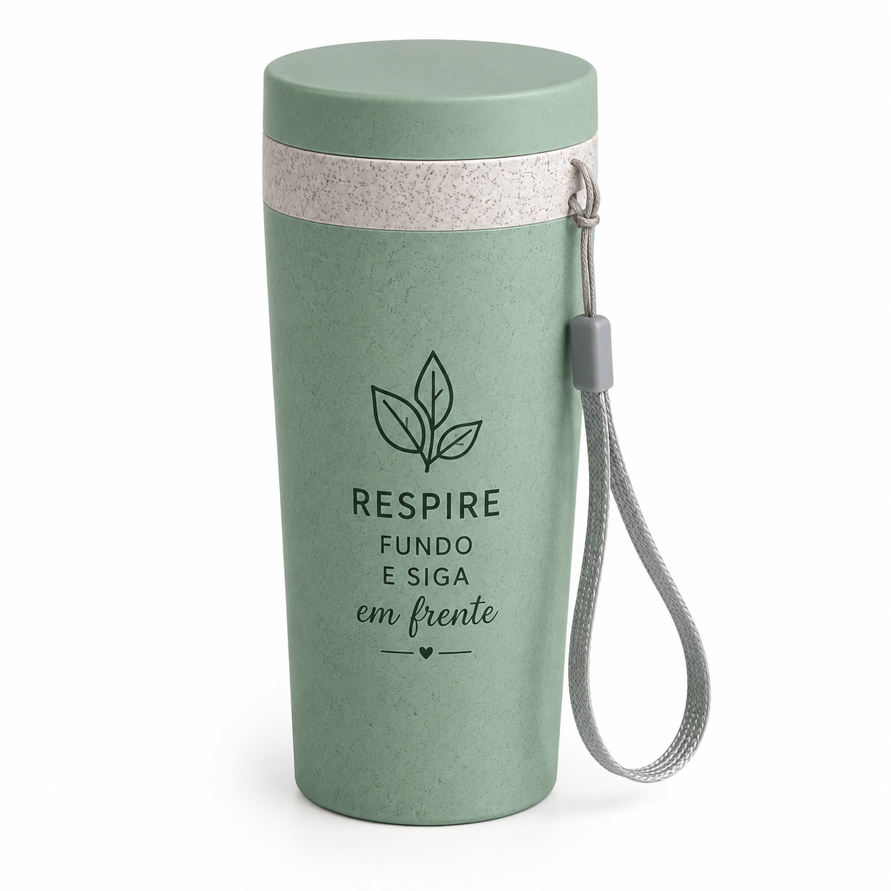 Copo Verde Personalizável Com Tampa Eco