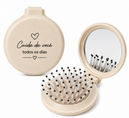 Escova Espelho Personalizada Creme