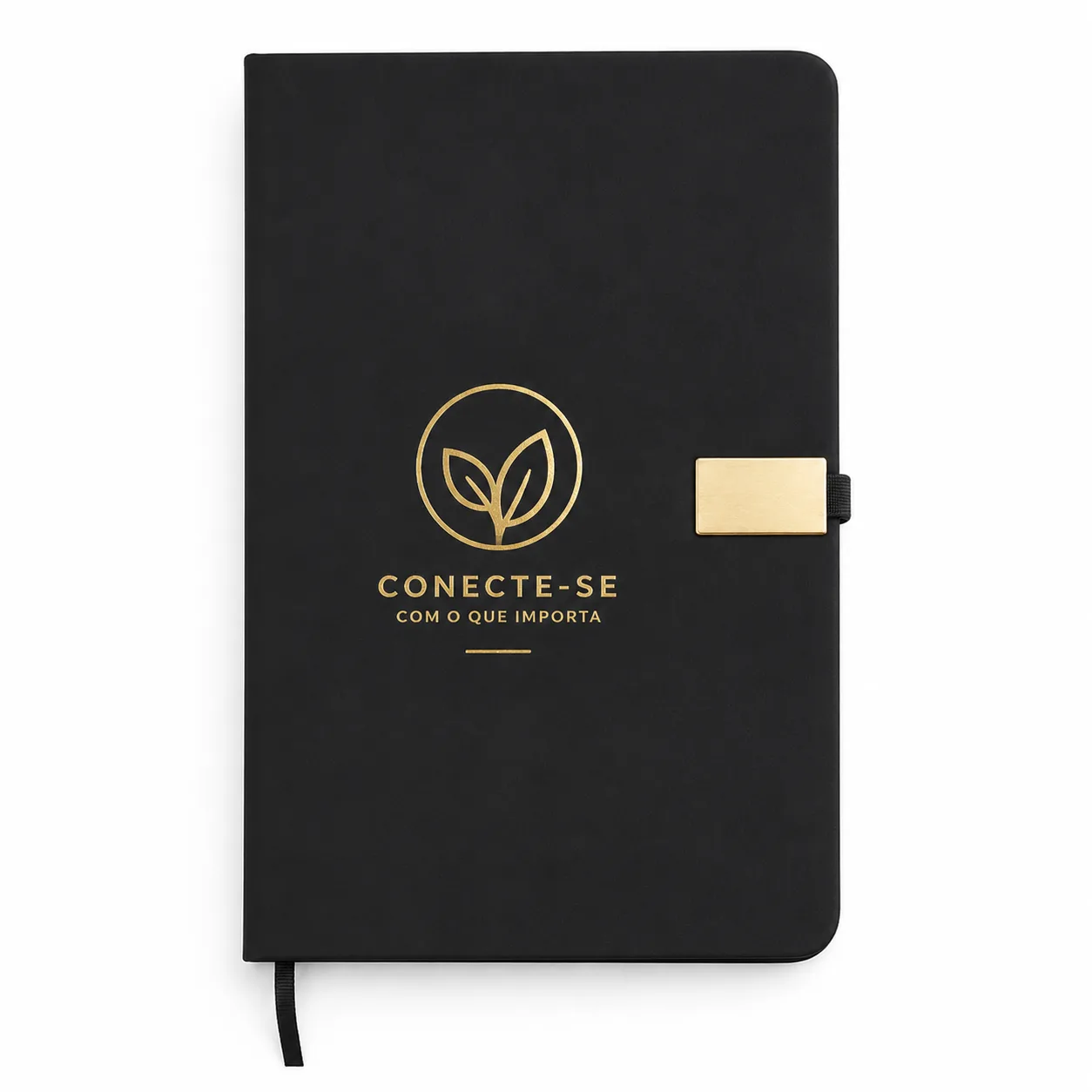 Moleskini Emborrachado Preto Personalizado