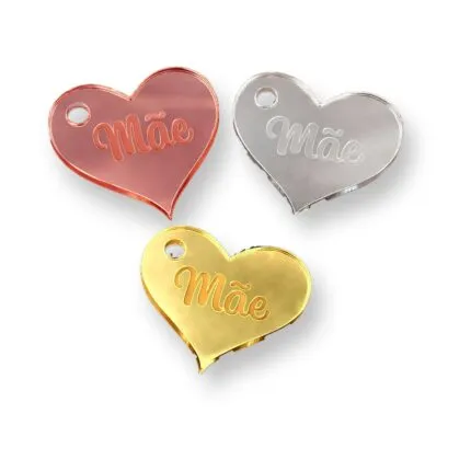Etiqueta Personalizada 2.5x2.5 cm de Acrílico Coração
