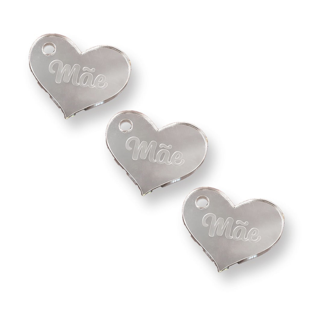 Etiqueta Personalizada 2.5x2.5 cm de Acrílico Coração Etiqueta Personalizada 2.5x2.5 cm de Acrílico Coração