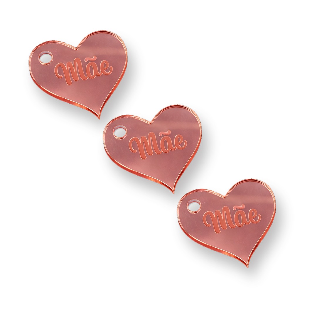 Etiqueta Personalizada 2.5x2.5 cm de Acrílico Coração Etiqueta Personalizada 2.5x2.5 cm de Acrílico Coração