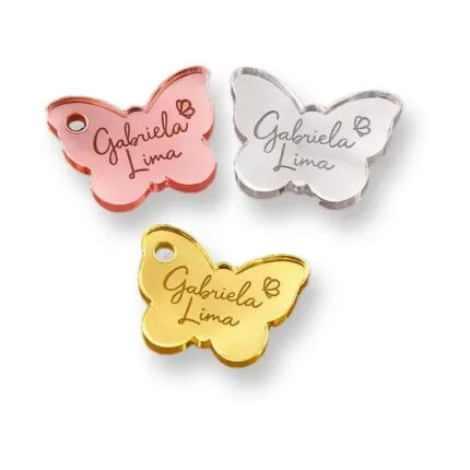 Etiqueta Personalizada 2.5x2.5 cm de Acrílico Borboleta