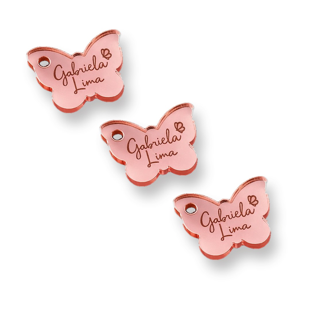 Etiqueta Personalizada 2.5x2.5 cm de Acrílico Borboleta Etiqueta Personalizada 2.5x2.5 cm de Acrílico Borboleta