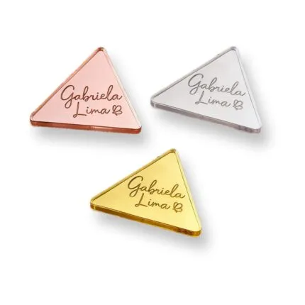 Etiqueta Personalizada 2.5x2.5 cm de Acrílico Triangular