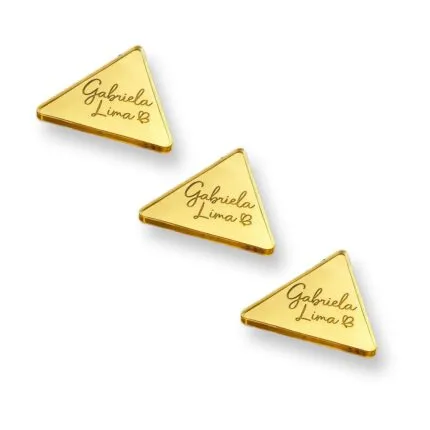 Etiqueta Personalizada 2.5x2.5 cm de Acrílico Triangular