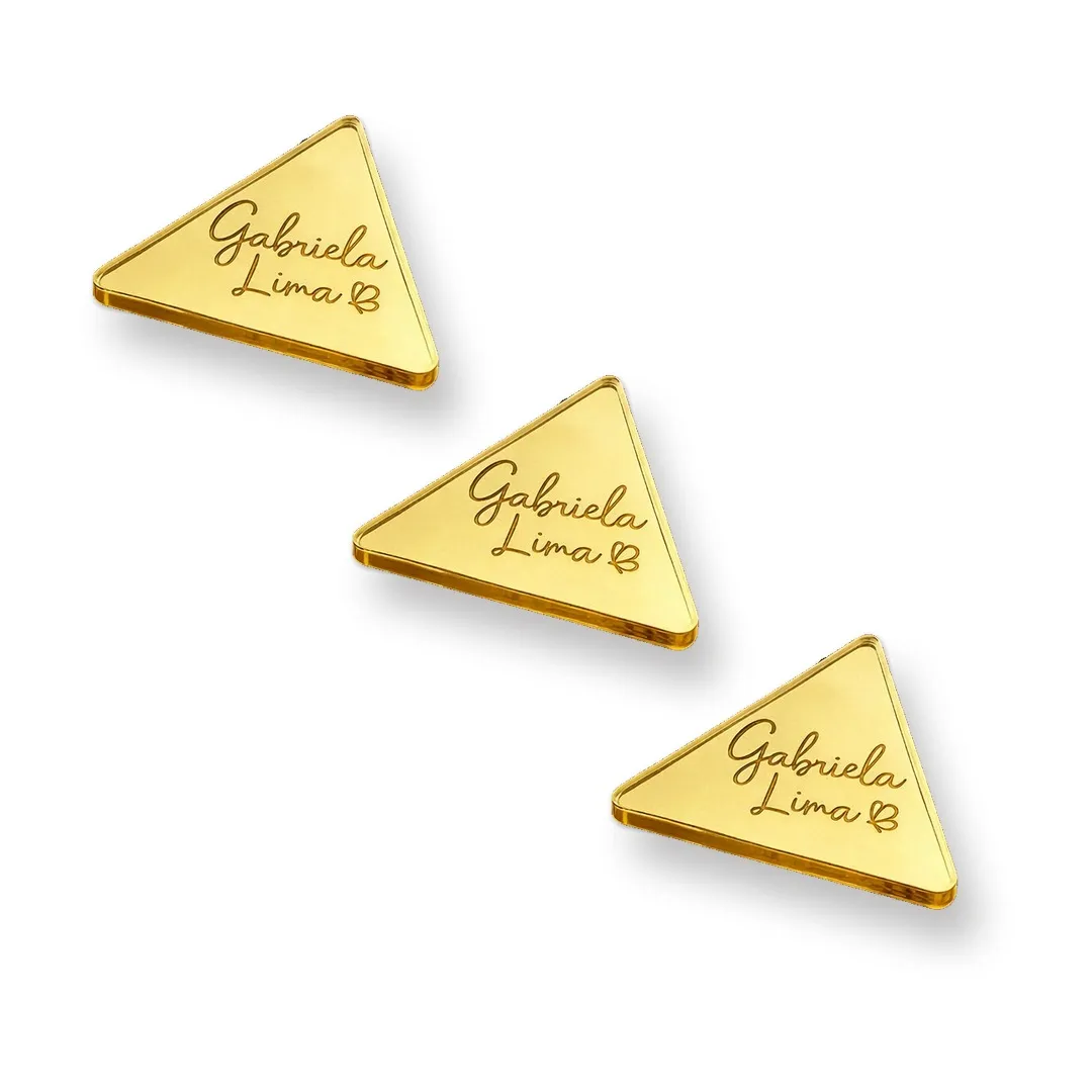 Etiqueta Personalizada 2.5x2.5 cm de Acrílico Triangular Etiqueta Personalizada 2.5x2.5 cm de Acrílico Triangular