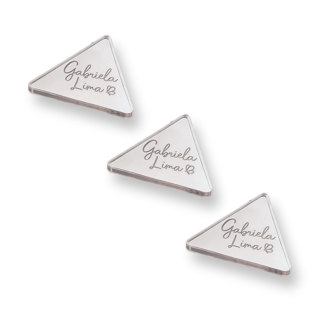 Etiqueta Personalizada 2.5x2.5 cm de Acrílico Triangular Etiqueta Personalizada 2.5x2.5 cm de Acrílico Triangular