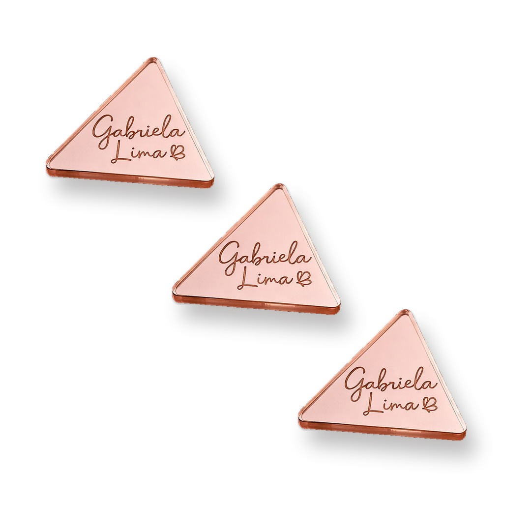 Etiqueta Personalizada 2.5x2.5 cm de Acrílico Triangular Etiqueta Personalizada 2.5x2.5 cm de Acrílico Triangular