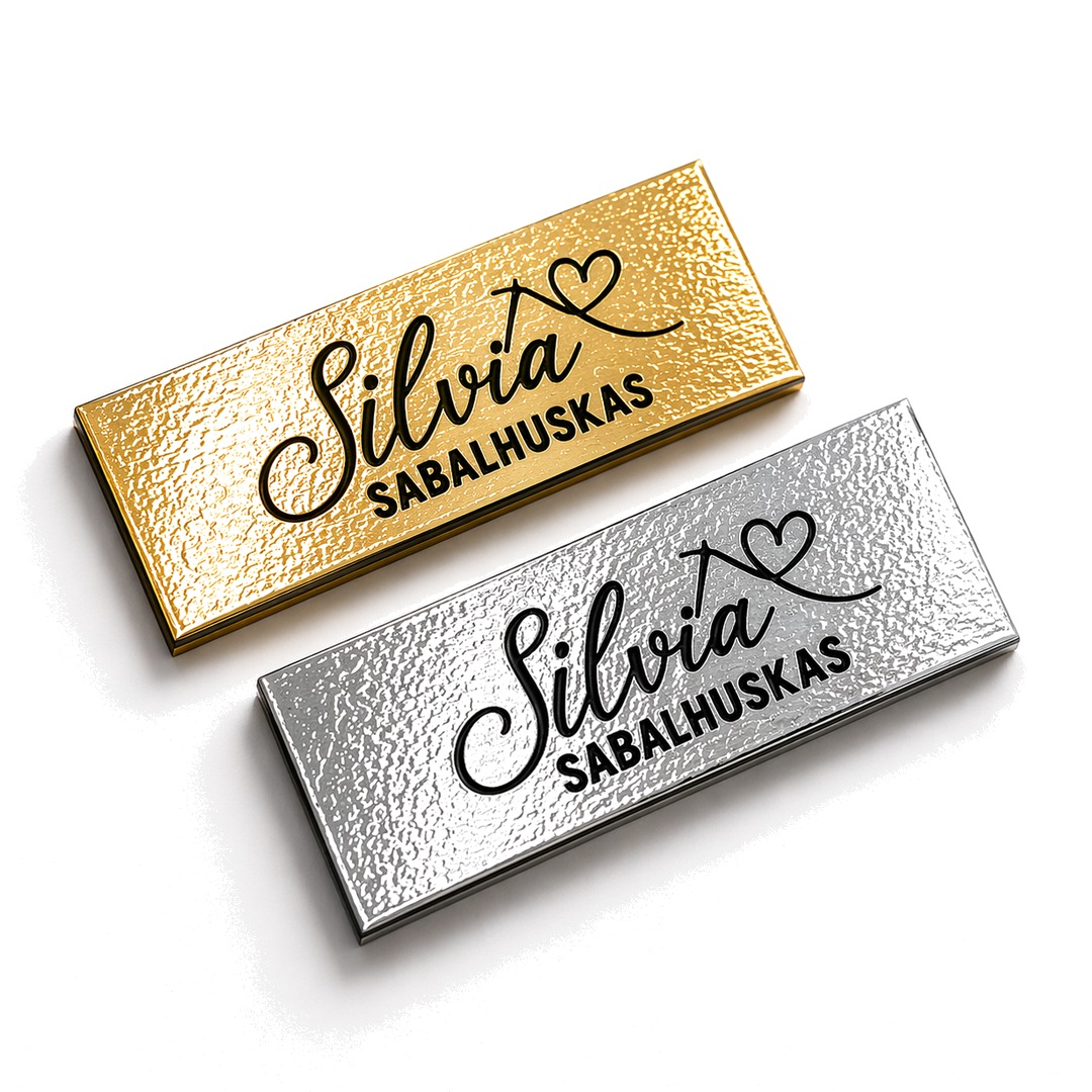 Etiqueta Personalizada 3.5x1.5 cm Couro Sintético Metalizado Etiqueta Personalizada 3.5x1.5 cm Couro Sintético Metalizado
