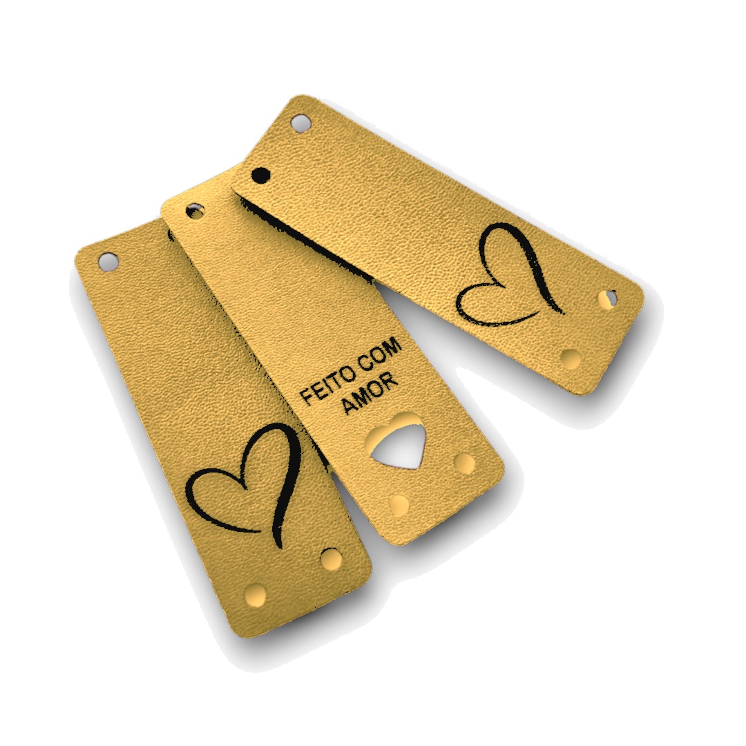 Etiqueta Bandeirinha Personalizada 6.0x2.0 cm Couro Sintético Metalizado Etiqueta Bandeirinha Personalizada 6.0x2.0 cm Couro Sintético Metalizado